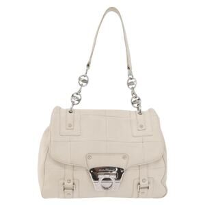 Salvatore Ferragamo Leather One Belt Handbag White